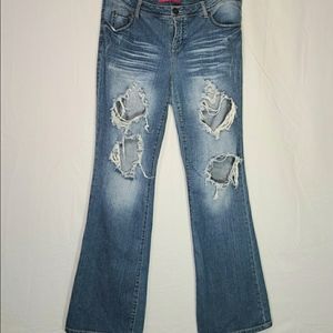 Pure Energy| Distressed Bootcut Jeans Size 14